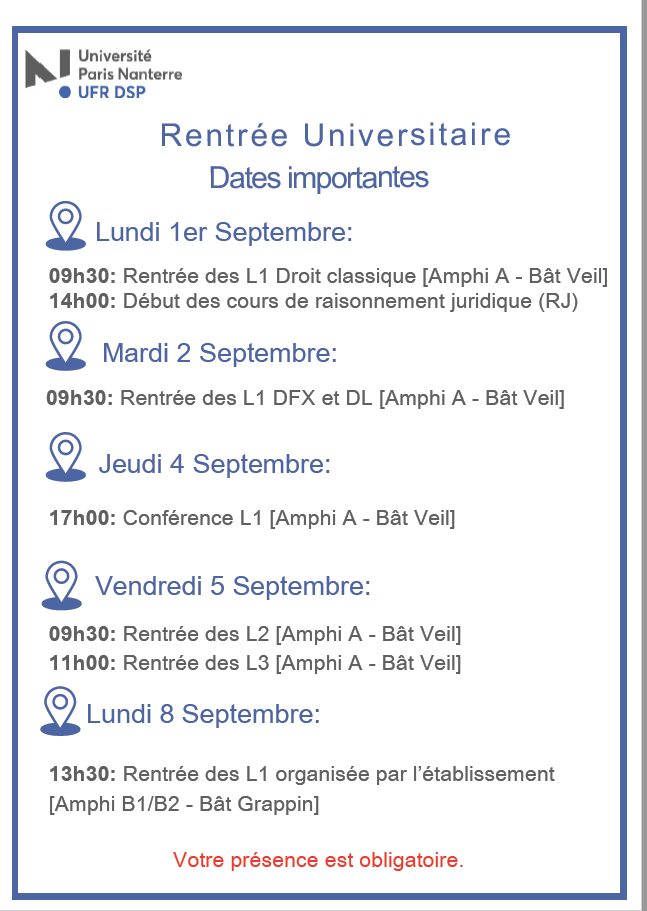 Rentrée universitaire